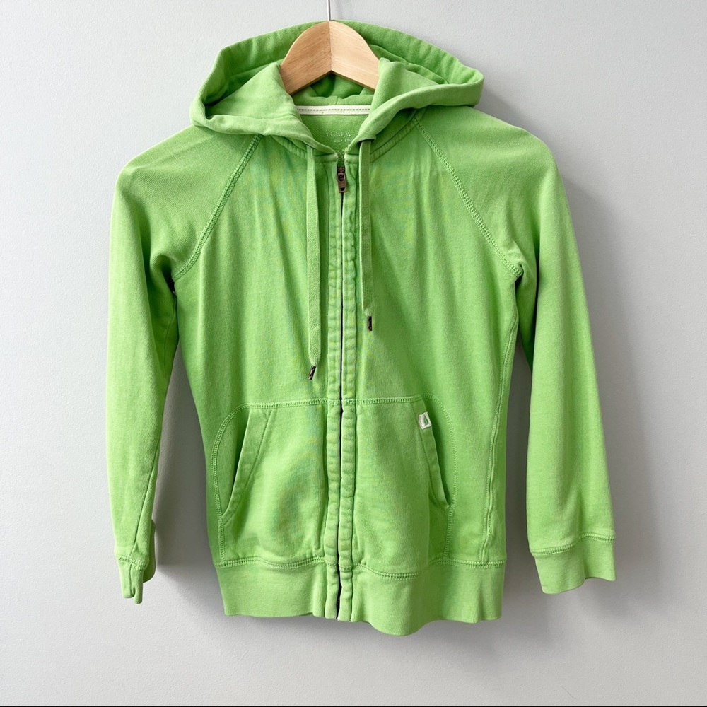 J. Crew Cropped Hoodie Vintage Terry Full Zip Sweatshirt Jacket XXS